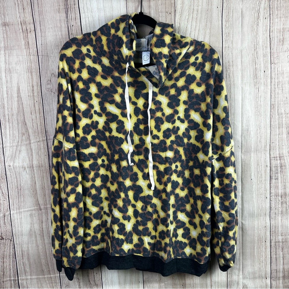 Leopard Print Drawstring Hoodie